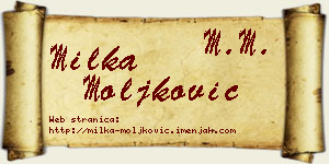 Milka Moljković vizit kartica